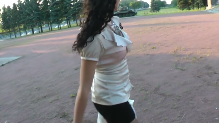 Outdoor fuck with girl in pantyhose
