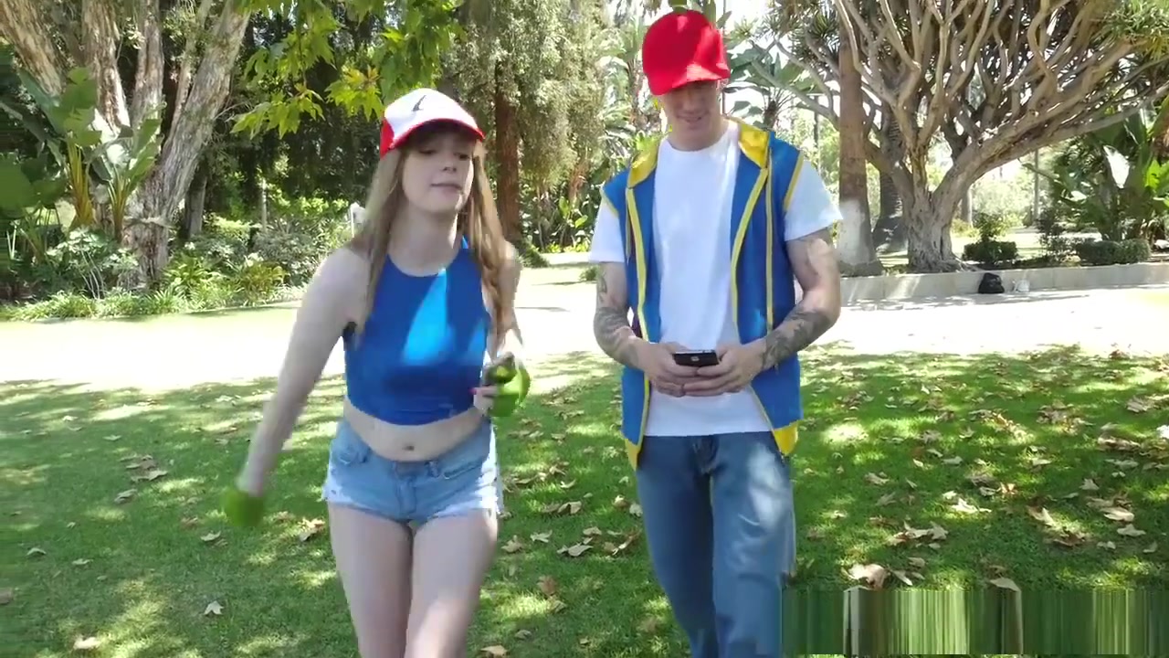 teen 18+ stepsister catching a rare Pokemon