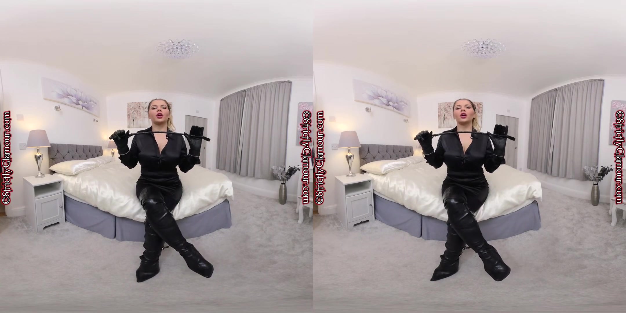 The Governess - Huge Tits Babe Solo in Leather - SexLikeReal