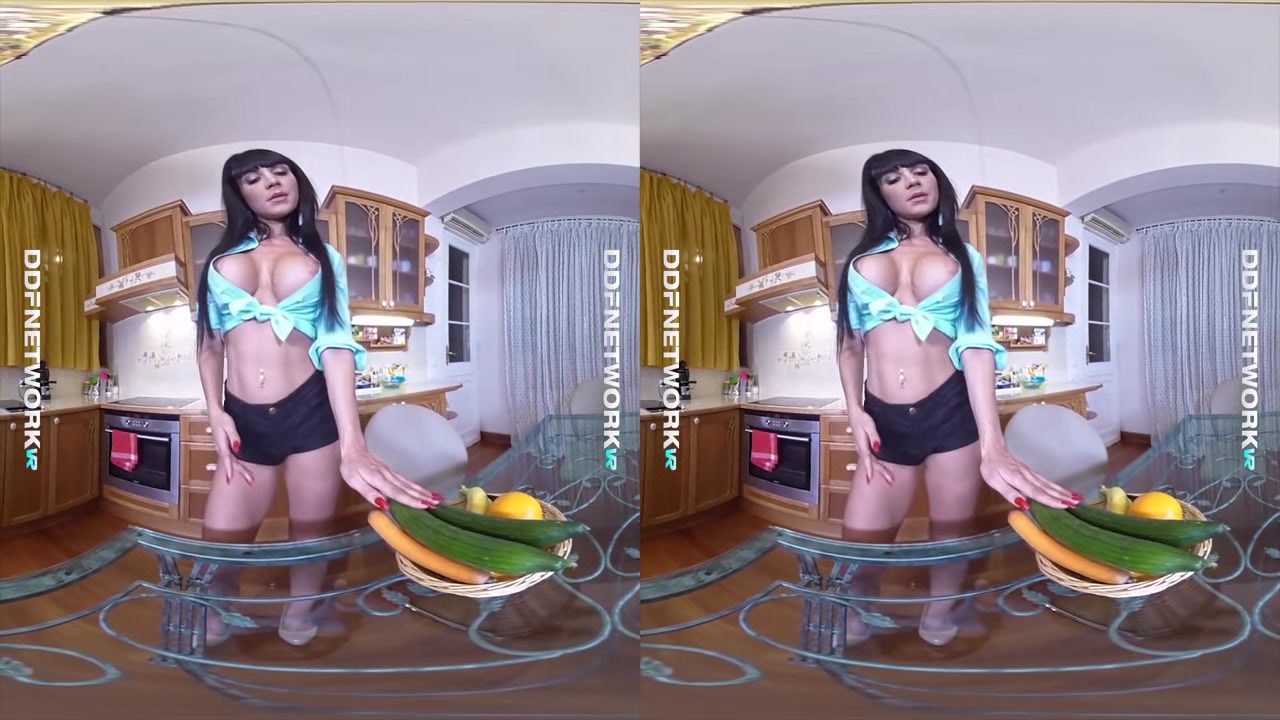 Carrot & Cucumber: Busty Babe Fucks Veggies in VR Porn