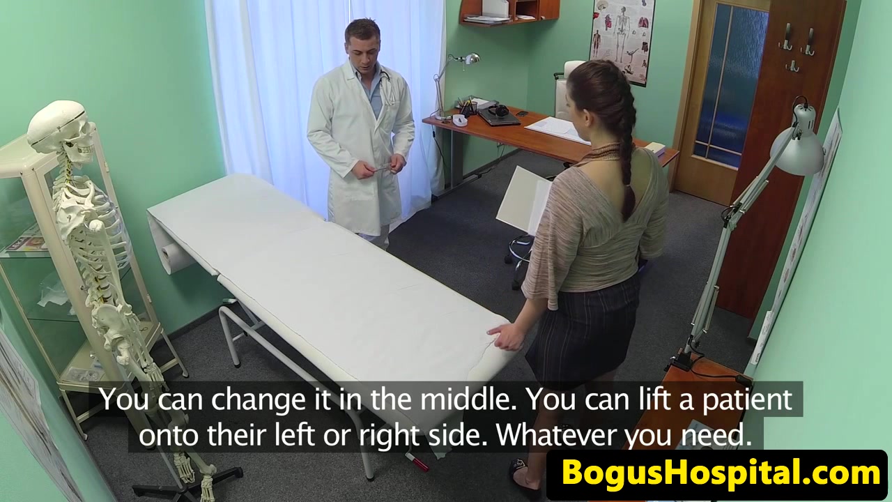 Gushing secretary fucked on doctors desk