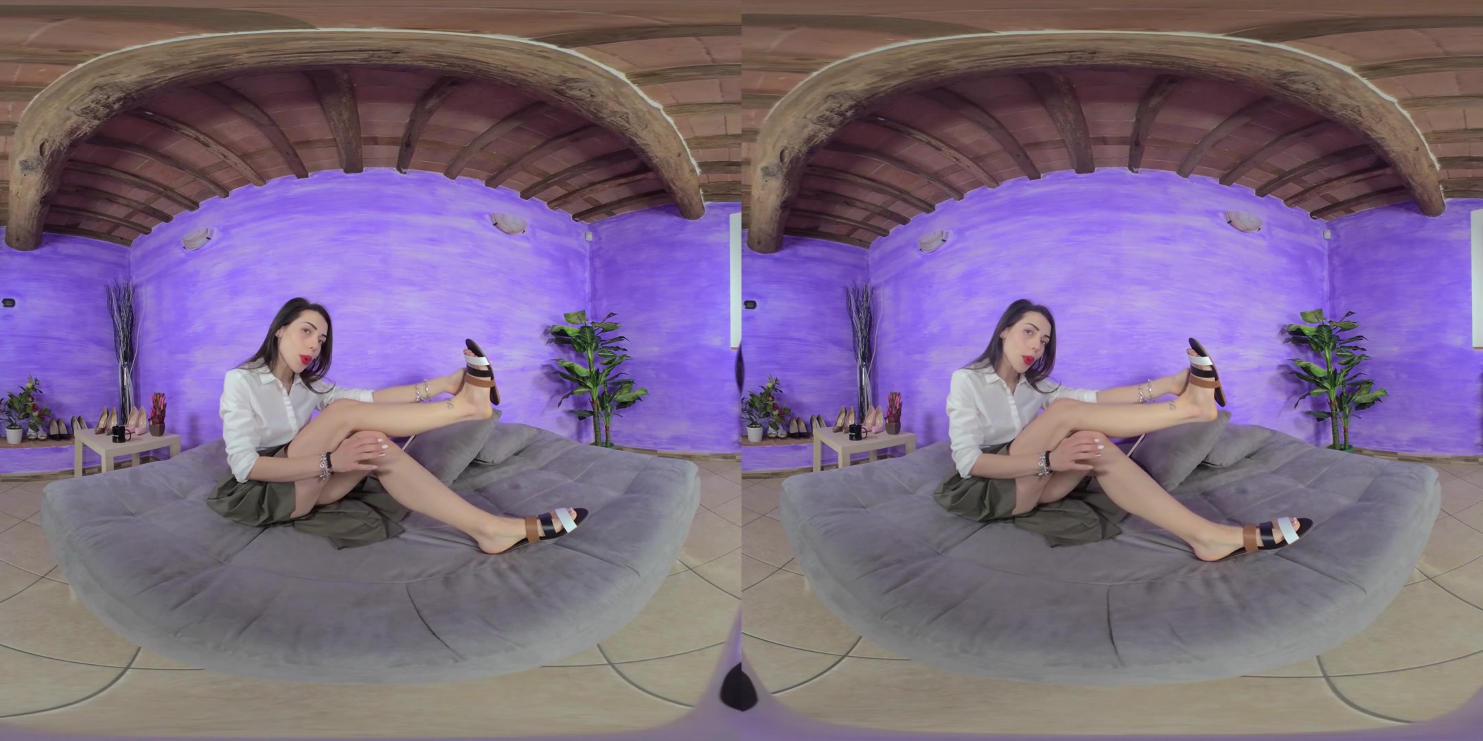 Strikingly Beautiful, Sensual Petra Takes Off Her Flat Sandals - VRFootFetish