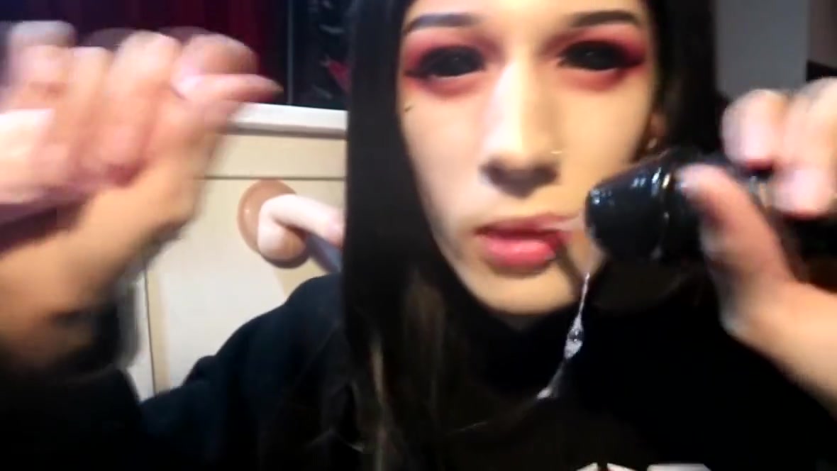 Goth Tranny Is Possessed by Cock