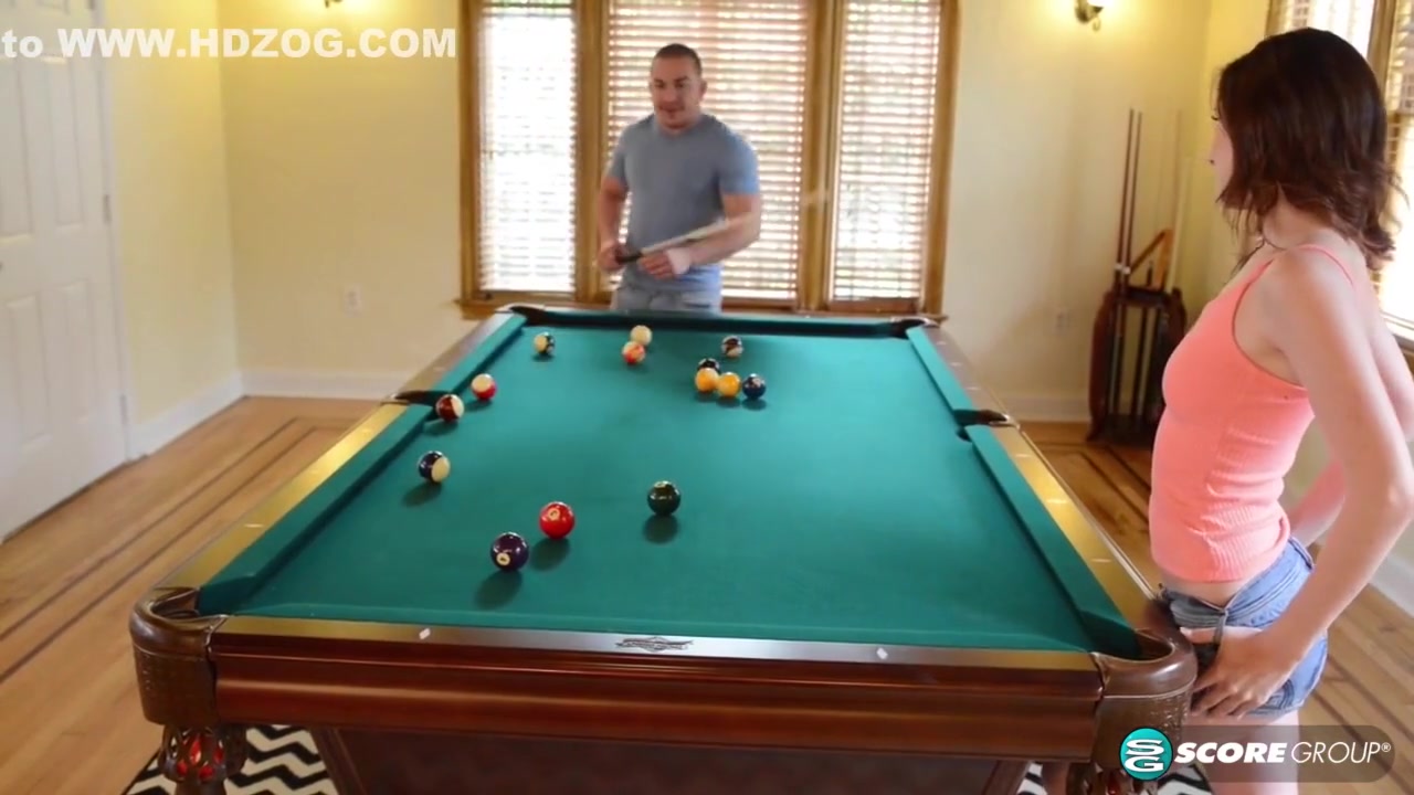 Rides A Cock On Top Of A Pool Table - Hailey Little And Little Cock