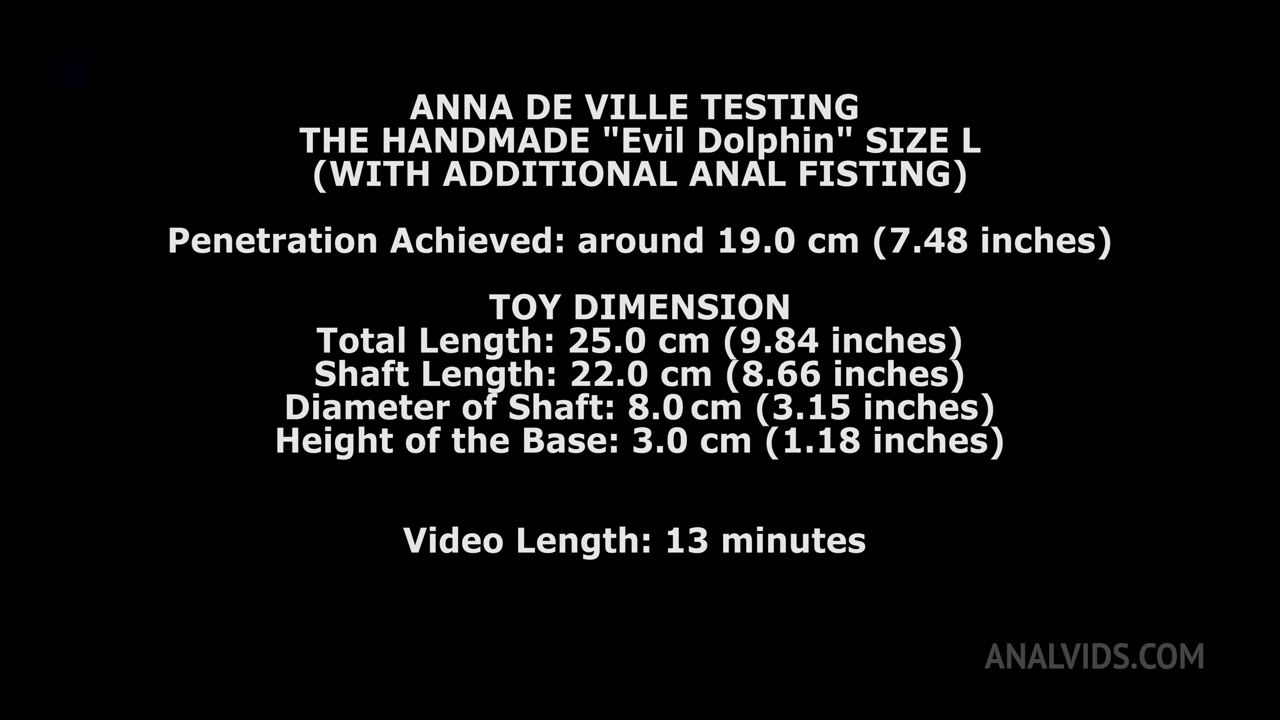 Anna de Ville Tests the Dolphin Handmade Dildo Size L up her ass with additional anal fisting TWT020 - AnalVids
