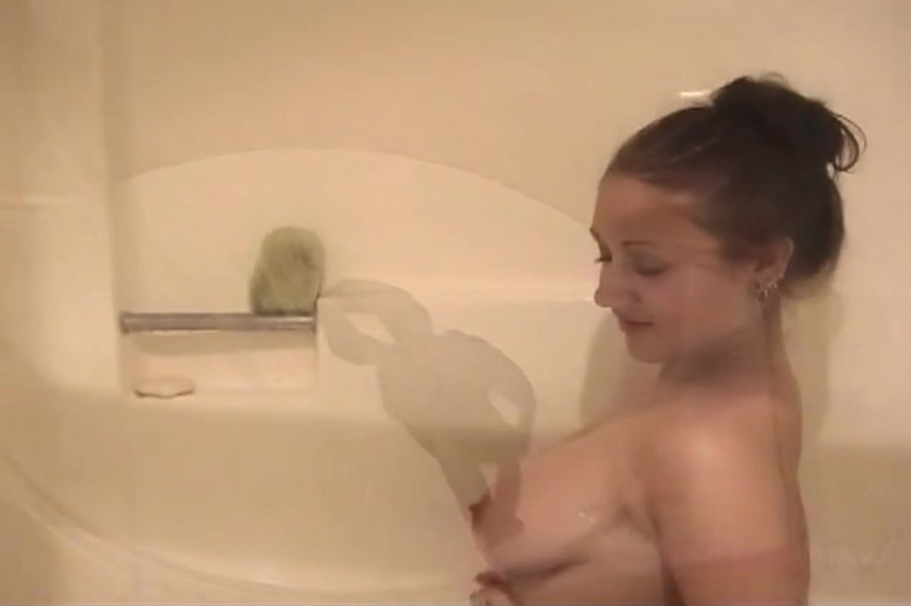 Busty shower slut teen fingers her pussy