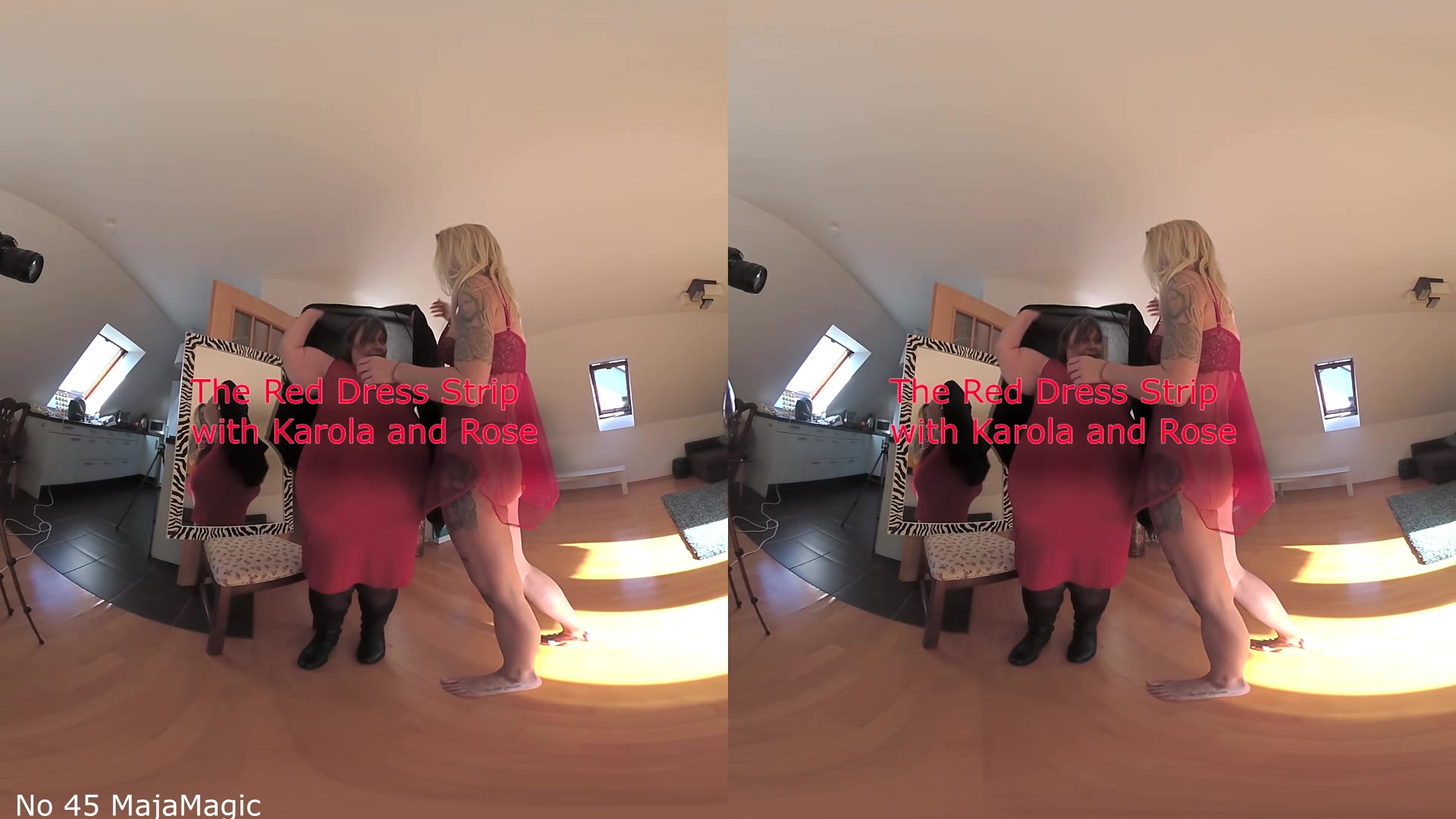 The Red Dress Strip With Karola And Rose - MajaMagic
