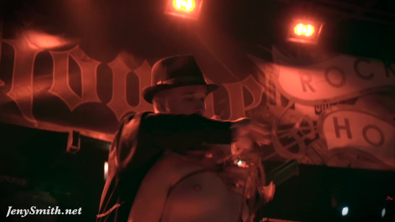 Public nudity in a club. Naked DJ