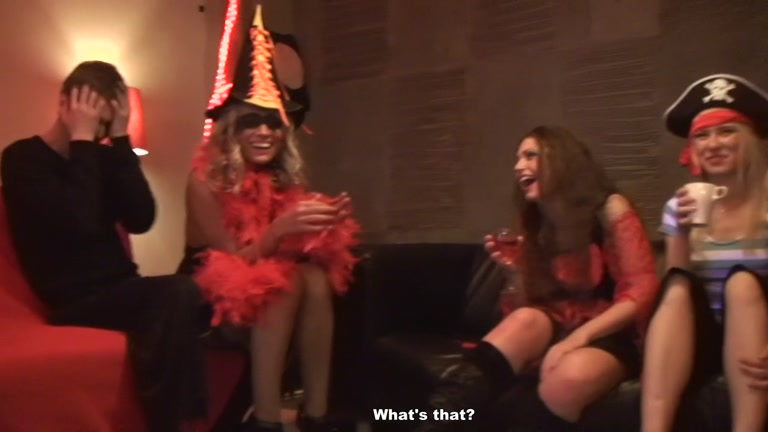 Sexy students 18+ celebrate Halloween scene 4