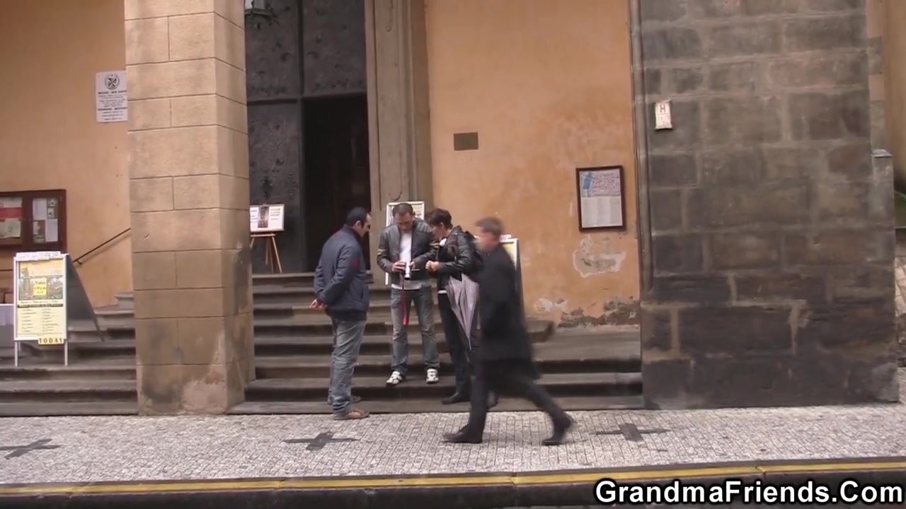 Two Friends Pick Up Old Granny From The Street