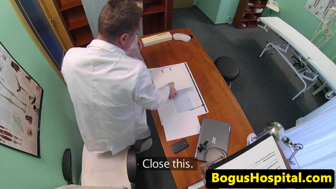 Gushing secretary fucked on doctors desk