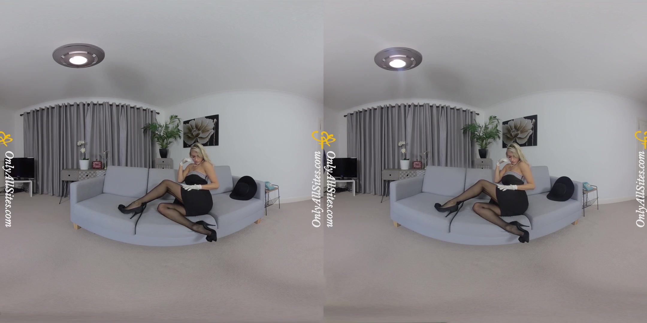 Natasha Anastasia - Black Hat; Gorgeous Blonde Babe Stripping