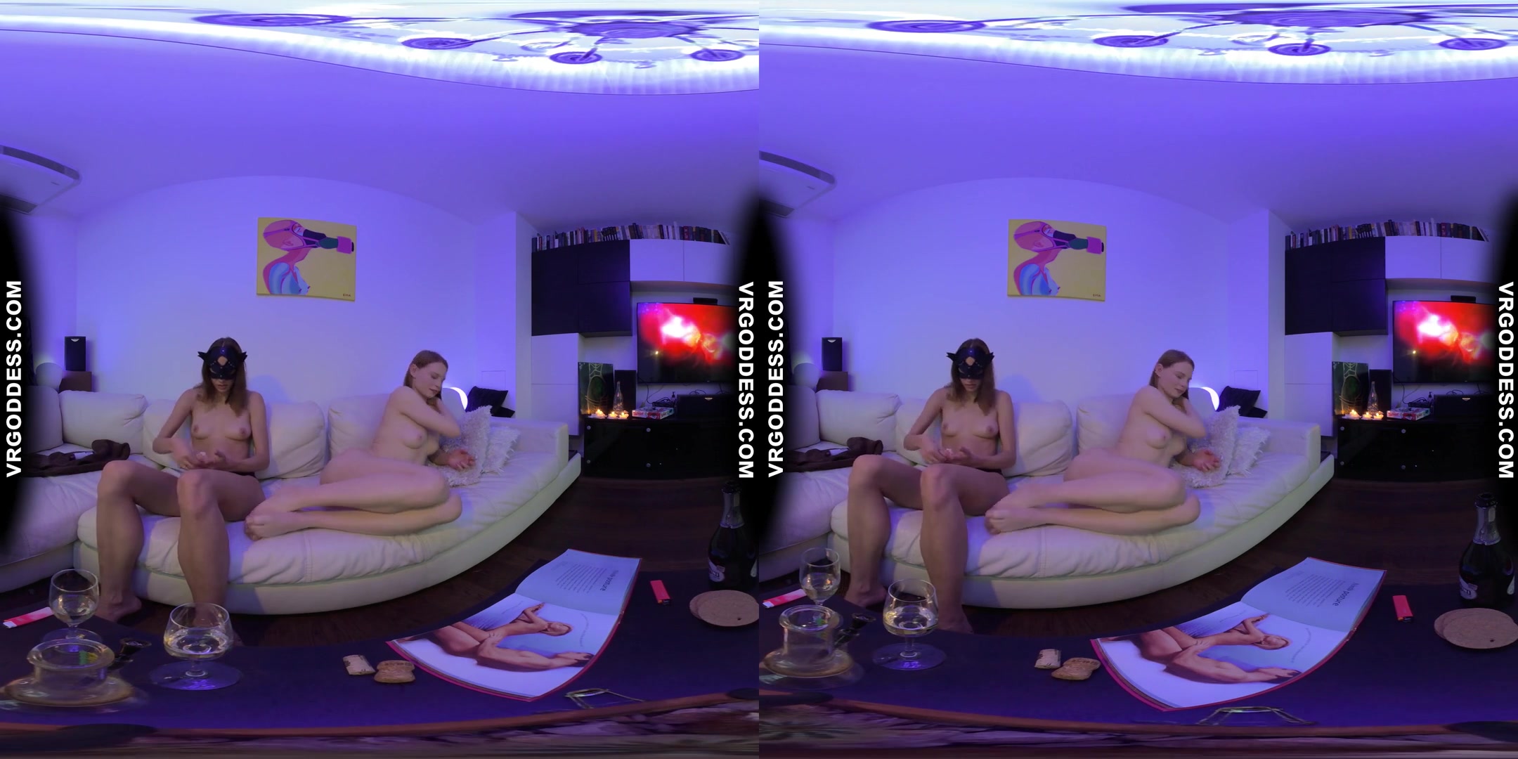Black Light Vibes Lesbian Strapon Kama Sutra Trying Sex Positions Smoking Mary Jane Drinking Bubbly