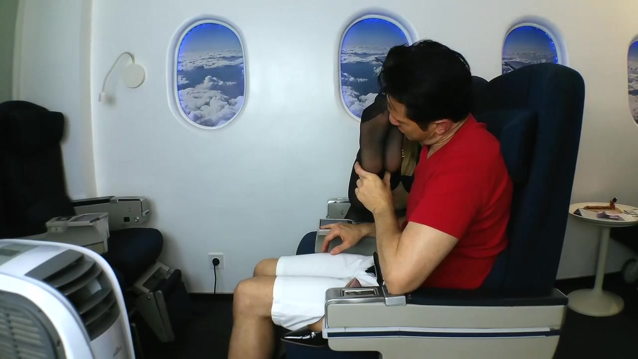 Stewardess feet smelling and licking in air plane by Foot Girls