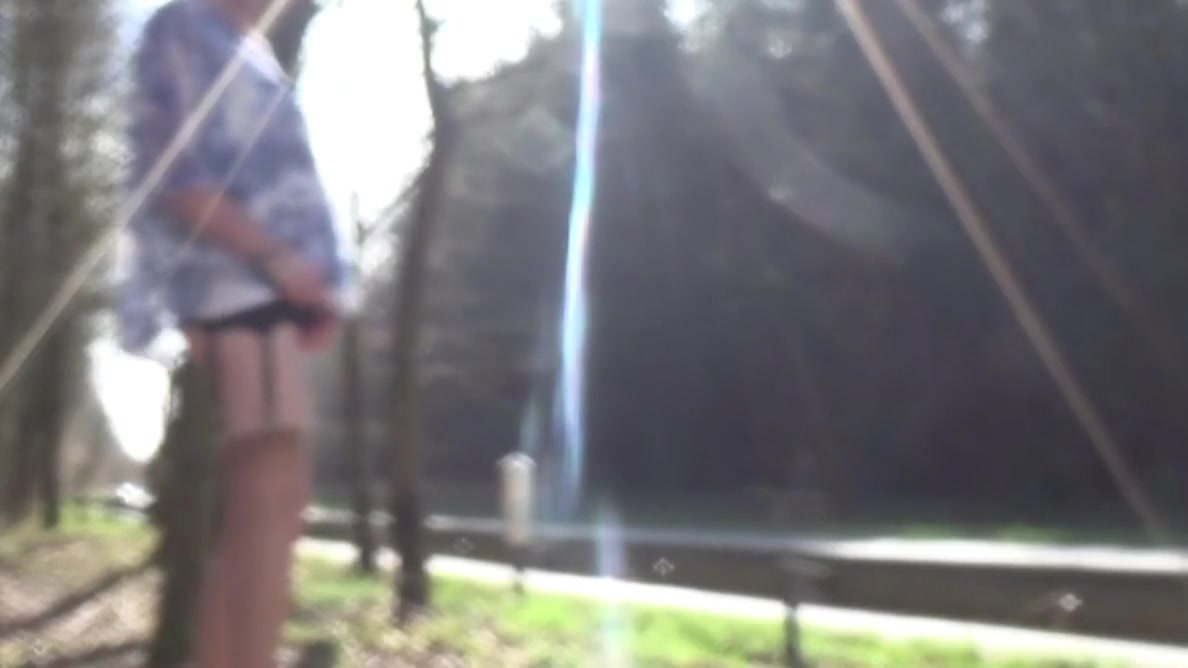 Transvestite Crossdresser Dildos In Front Of The Castle Outd