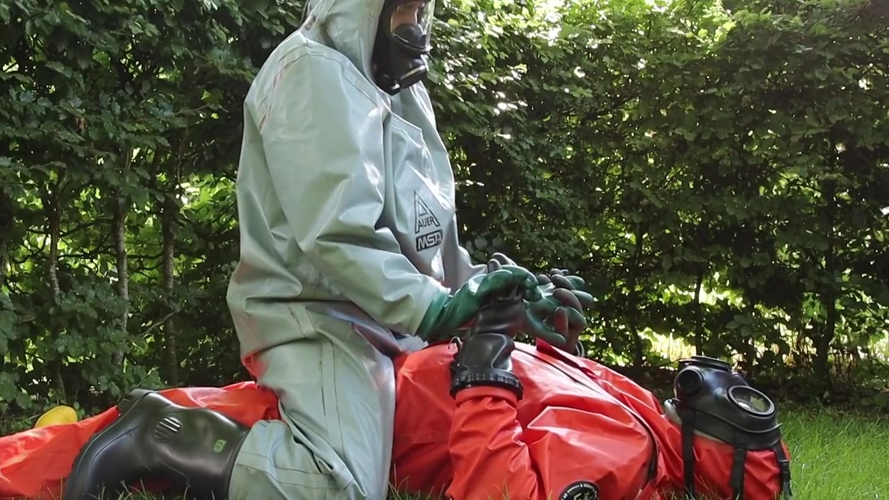 Chemical Hazmat Rubber Suit Action 2