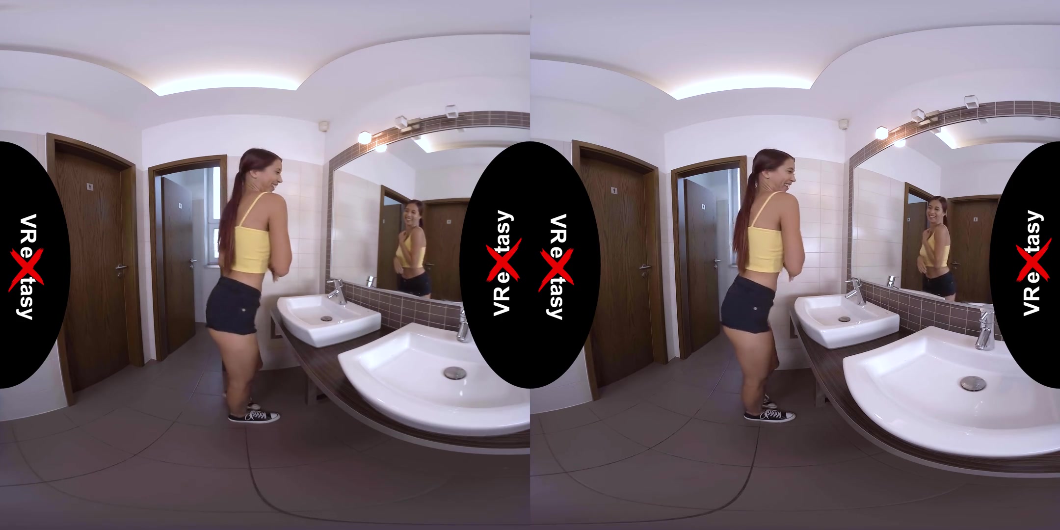 Paula Shy - Masturbates in Restroom; Hot Pornstar Solo