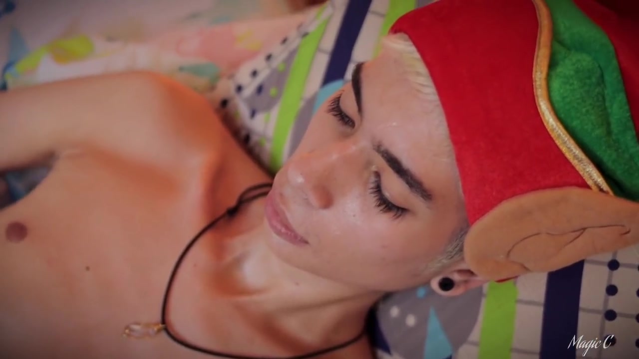 Christmas Special Big Dick Slim Latino Twink Jerking Off Covering Some Christmas Cookies