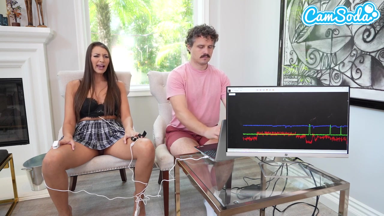 Natural Busty Brunette Fails Lie Detector Sucks Dick and Gets Fucked