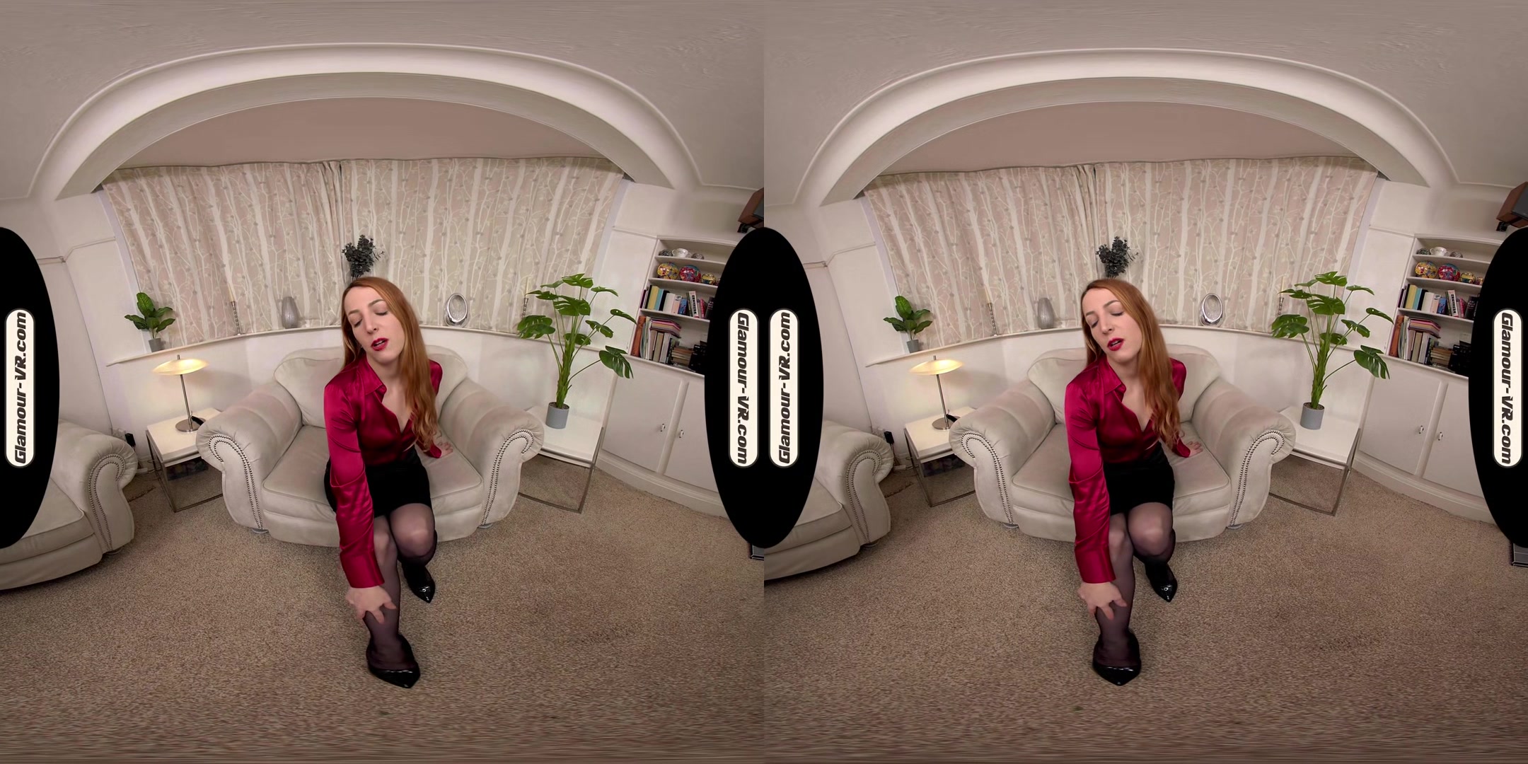 Liz Rainbow Sexy Secretary With Black Stockings & X-Rated Surprise Treat Joi