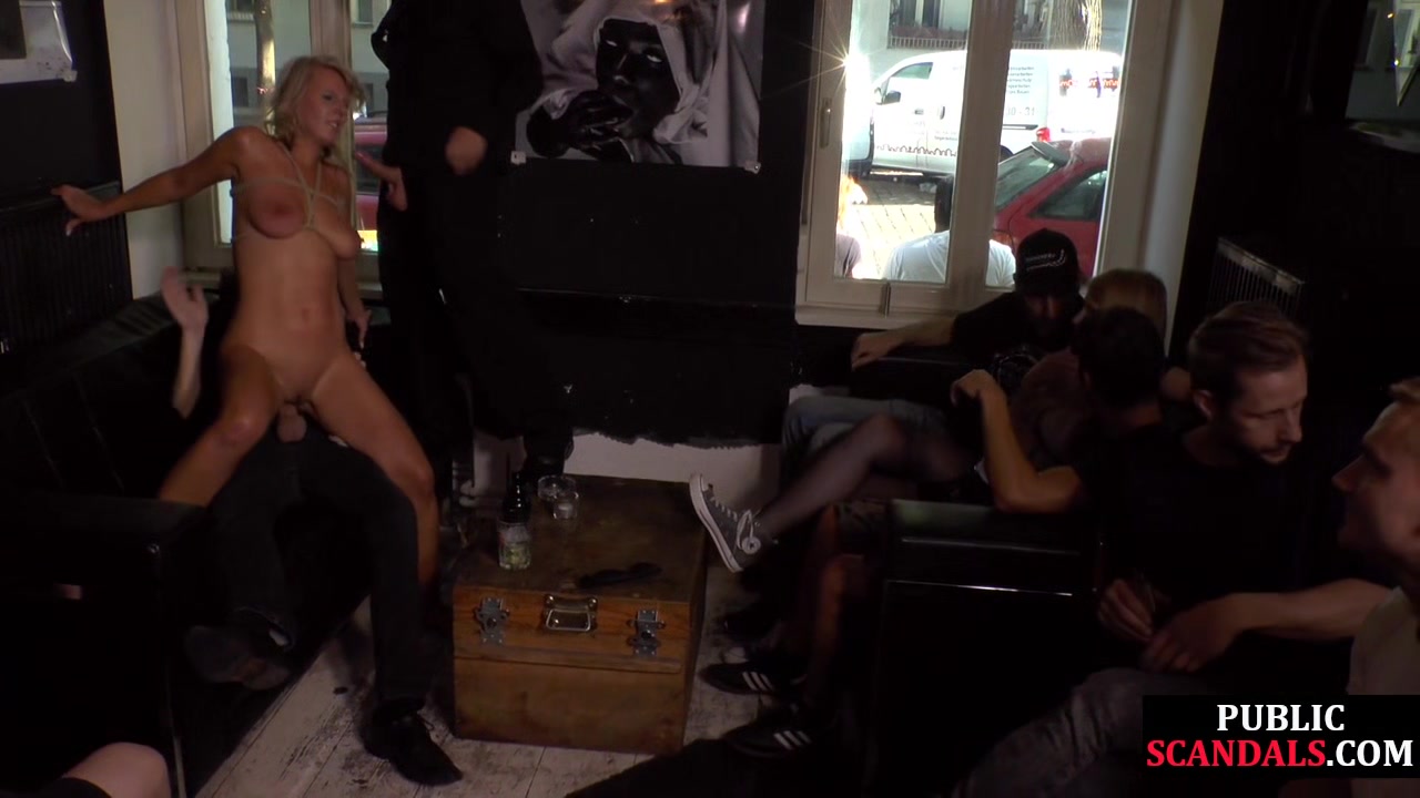 BDSM MILF public assfucked and pissed in the toilet