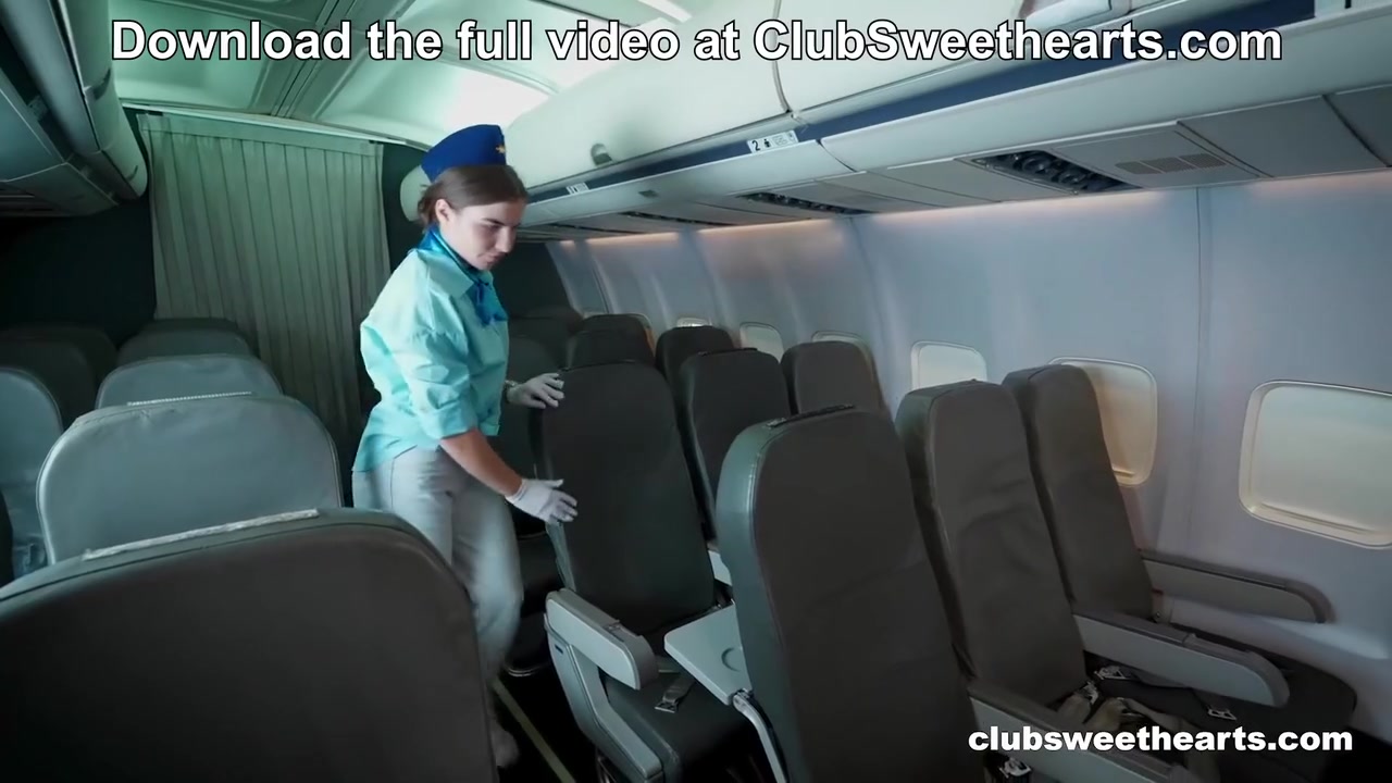 New Stewardess Aurora Pleasing Her Quim At Job Only At