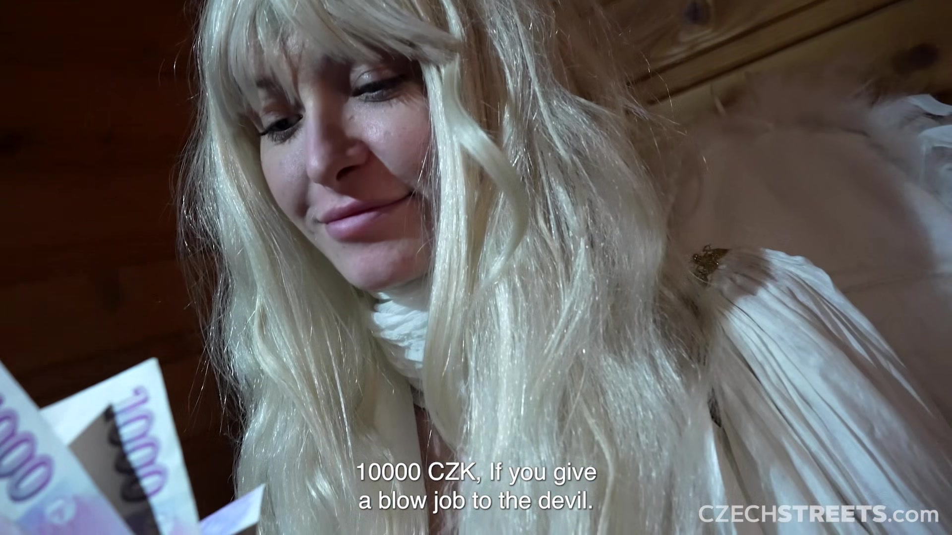 CzechStreets - Devilish foursome! Beautiful angel got paid for sucking the devil's cock!