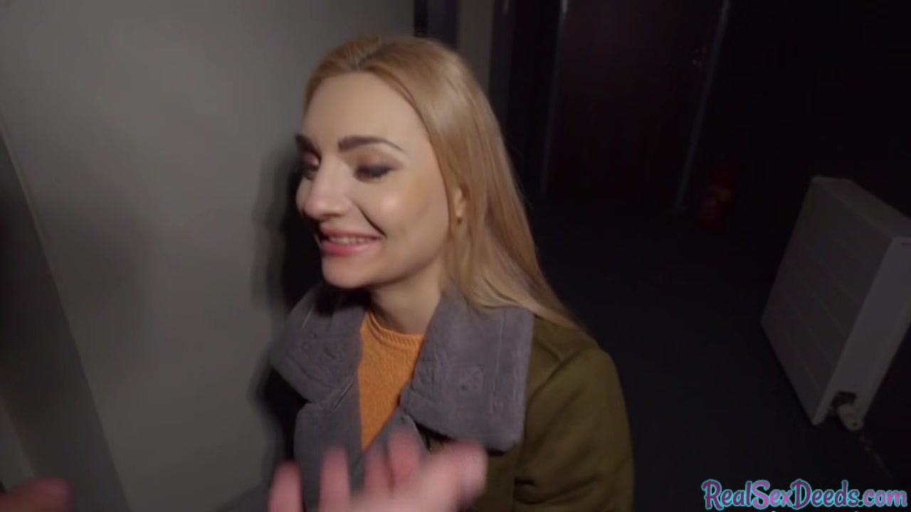 Blonde euro babe with natural tits gets fuck in public