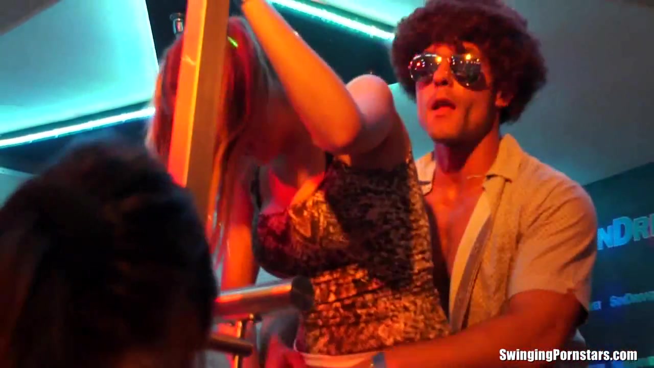 Bi club slags having public sex orgy