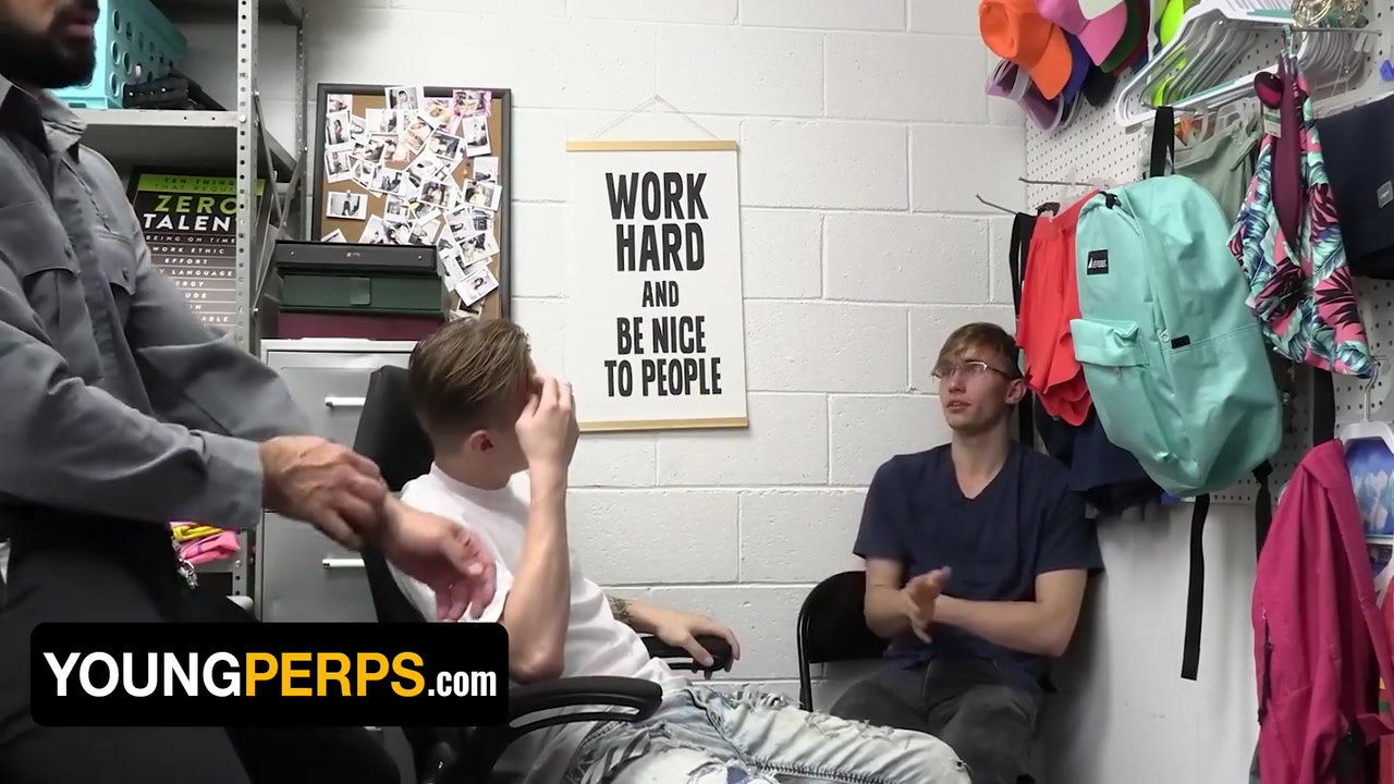 Nerdy Boy Fulfills His Dream Of Sucking Two Dicks At The Same Time In The Backroom