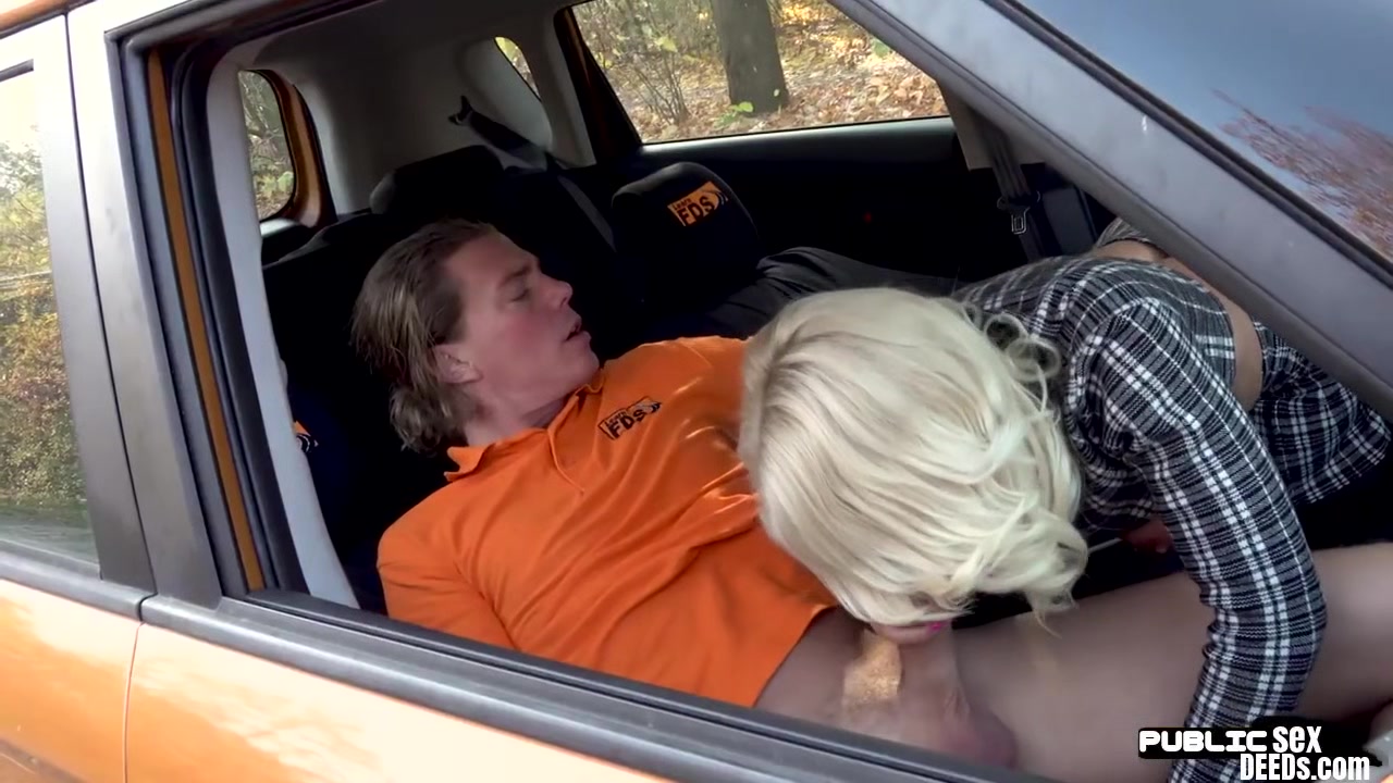 Busty milf publicly riding driving instructor