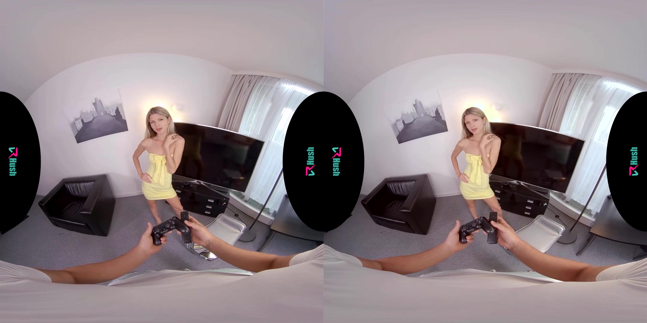 Stop Playing Games And Play With Me!; Girlfriend Video Games Distraction Attention Blonde Petite Blowjob Cowgirl Missionary Cumshot On Face
