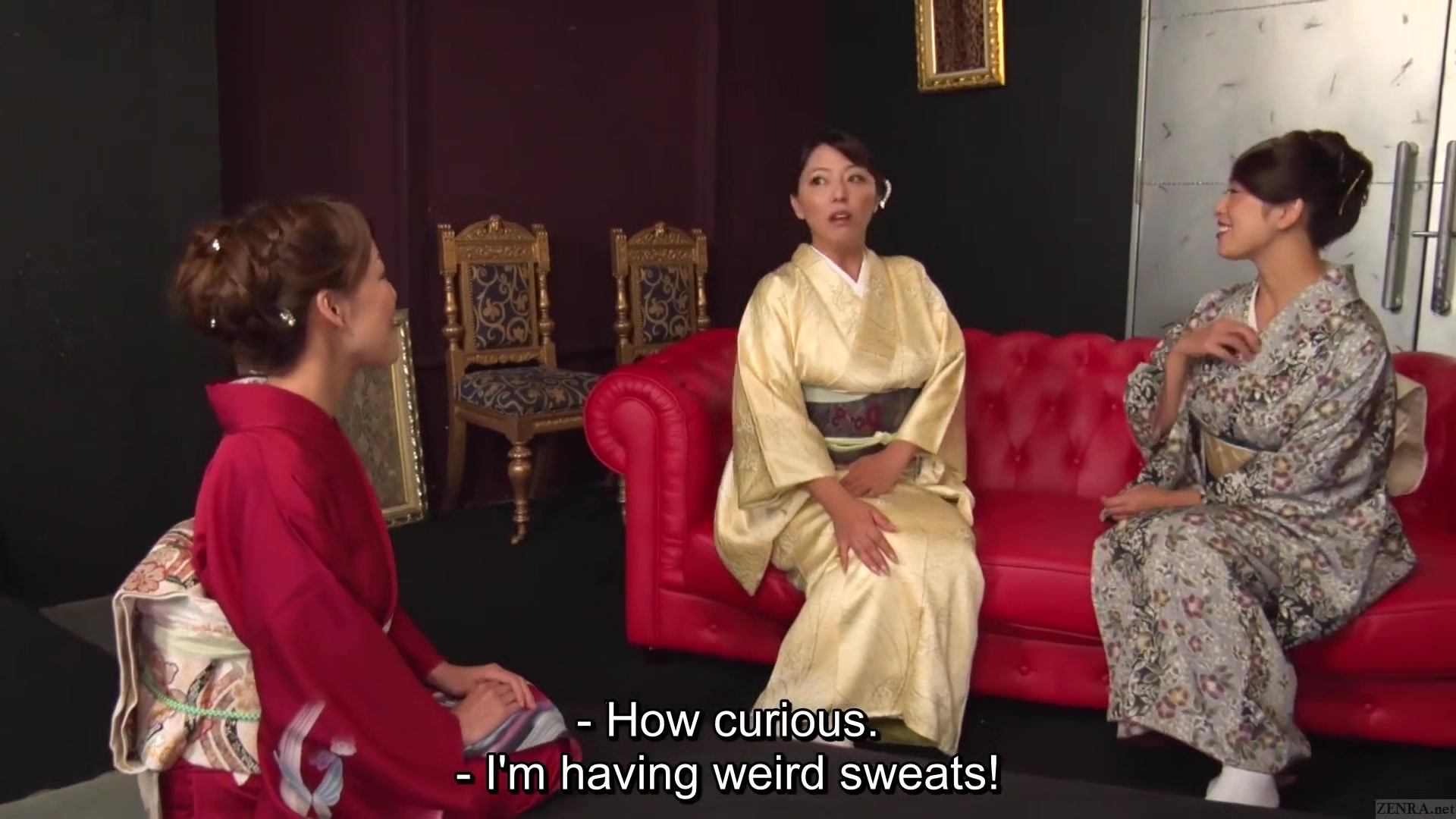 Reiko Kobayakawa and Akari Asagiri plus friend kimono sex party