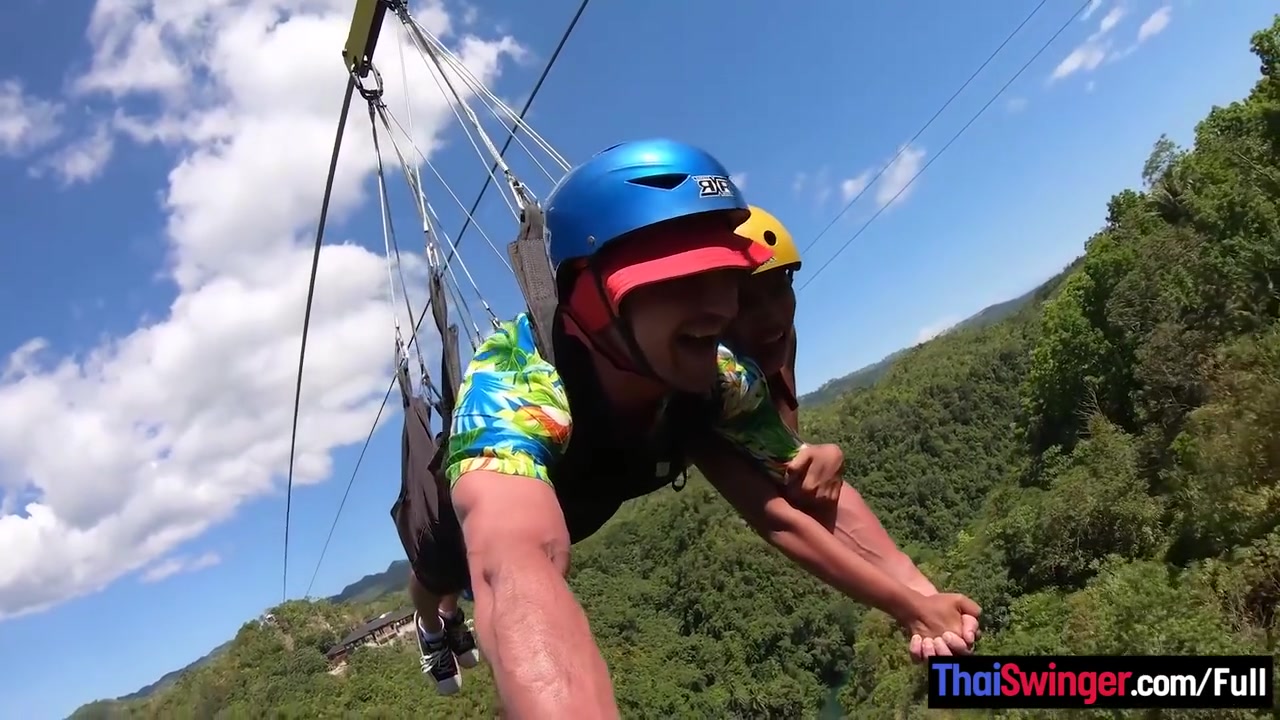 Bubblebutt Asian Girlfriend Gets Her Boyfriends Big Dick After Ziplining