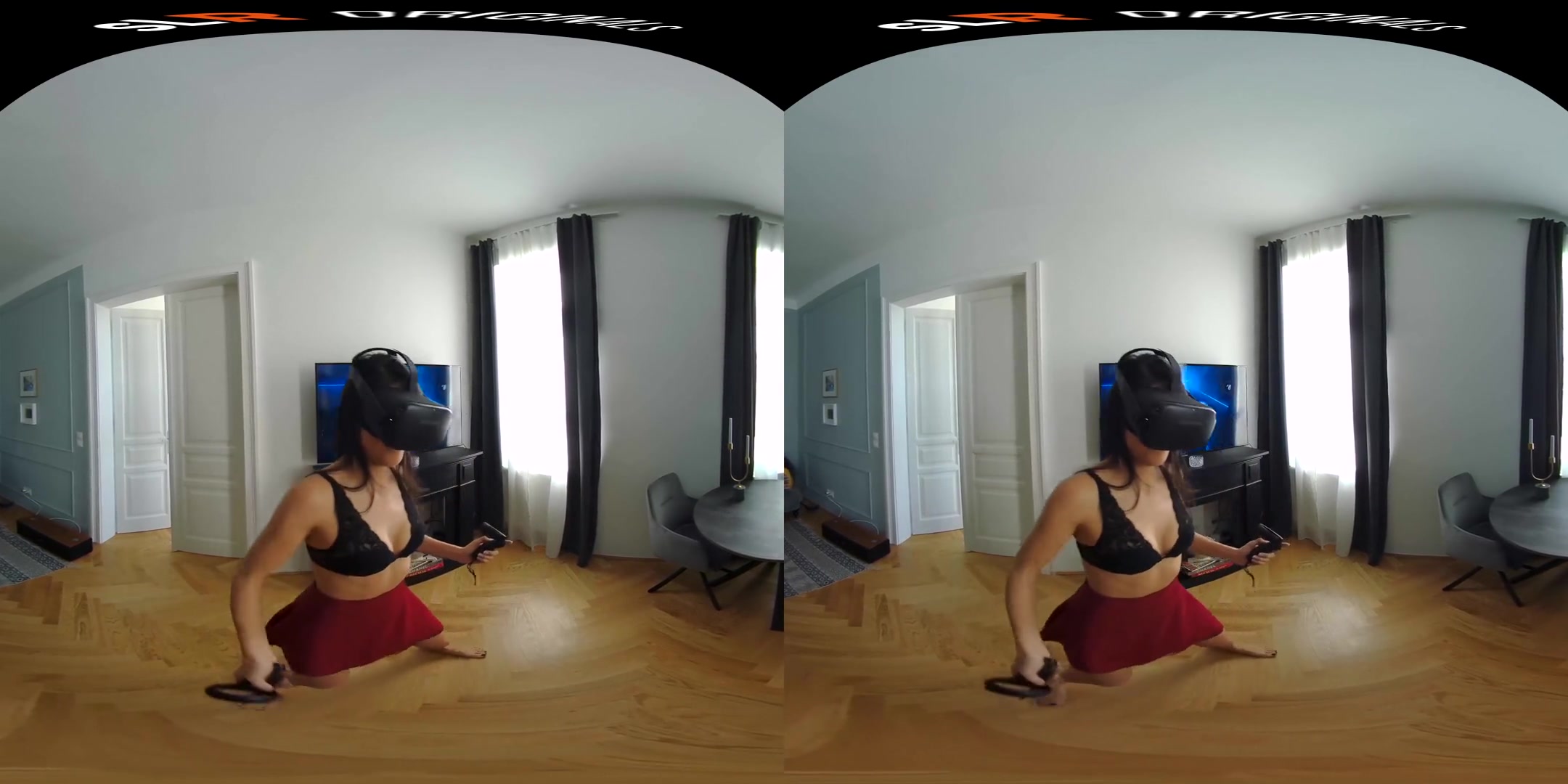 Carolina Abril Enjoying Beatsaber in VR - SexLikeReal