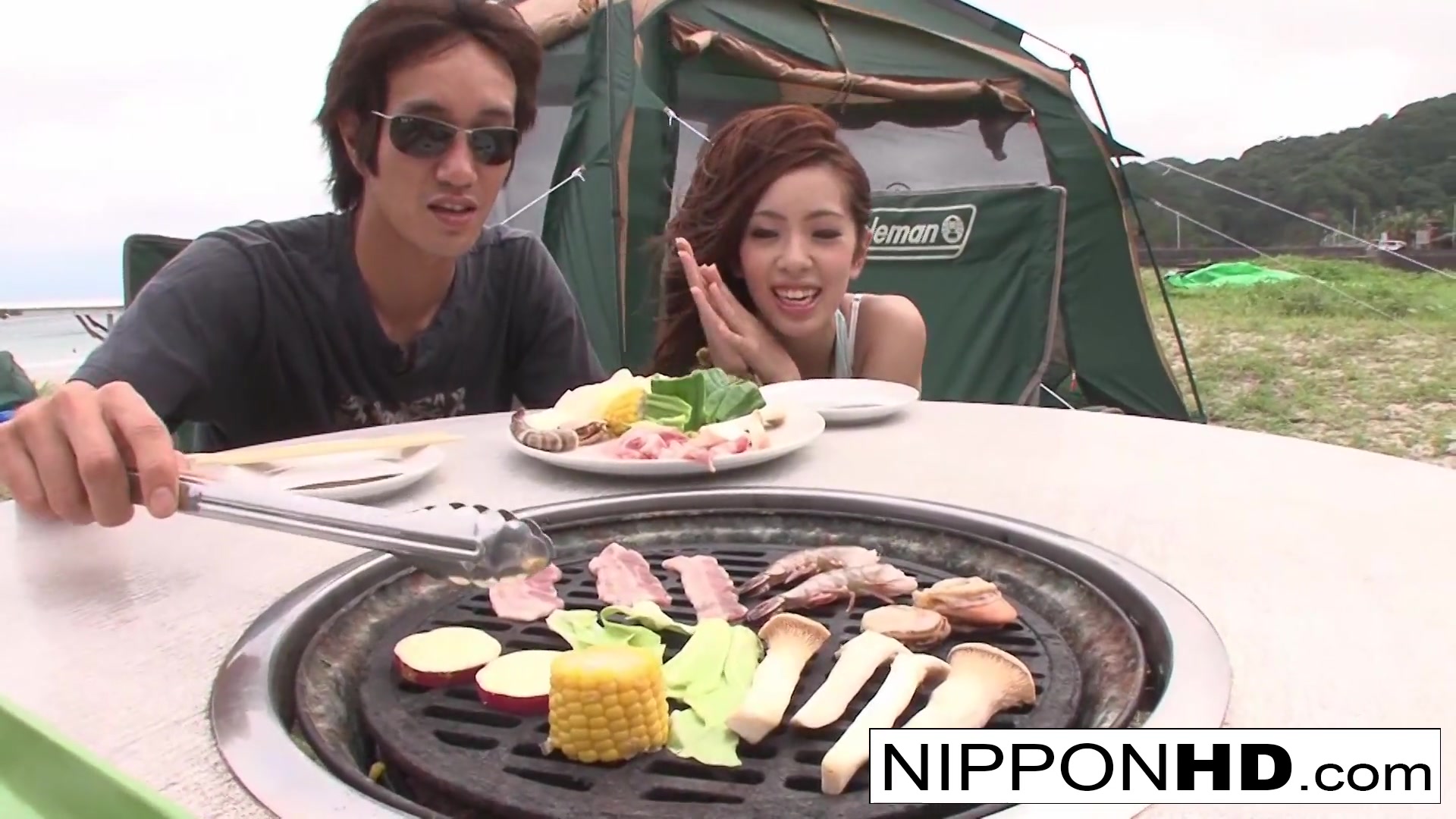 Japanese Girlfriend Blows Her Guy Outdoors - NipponHD