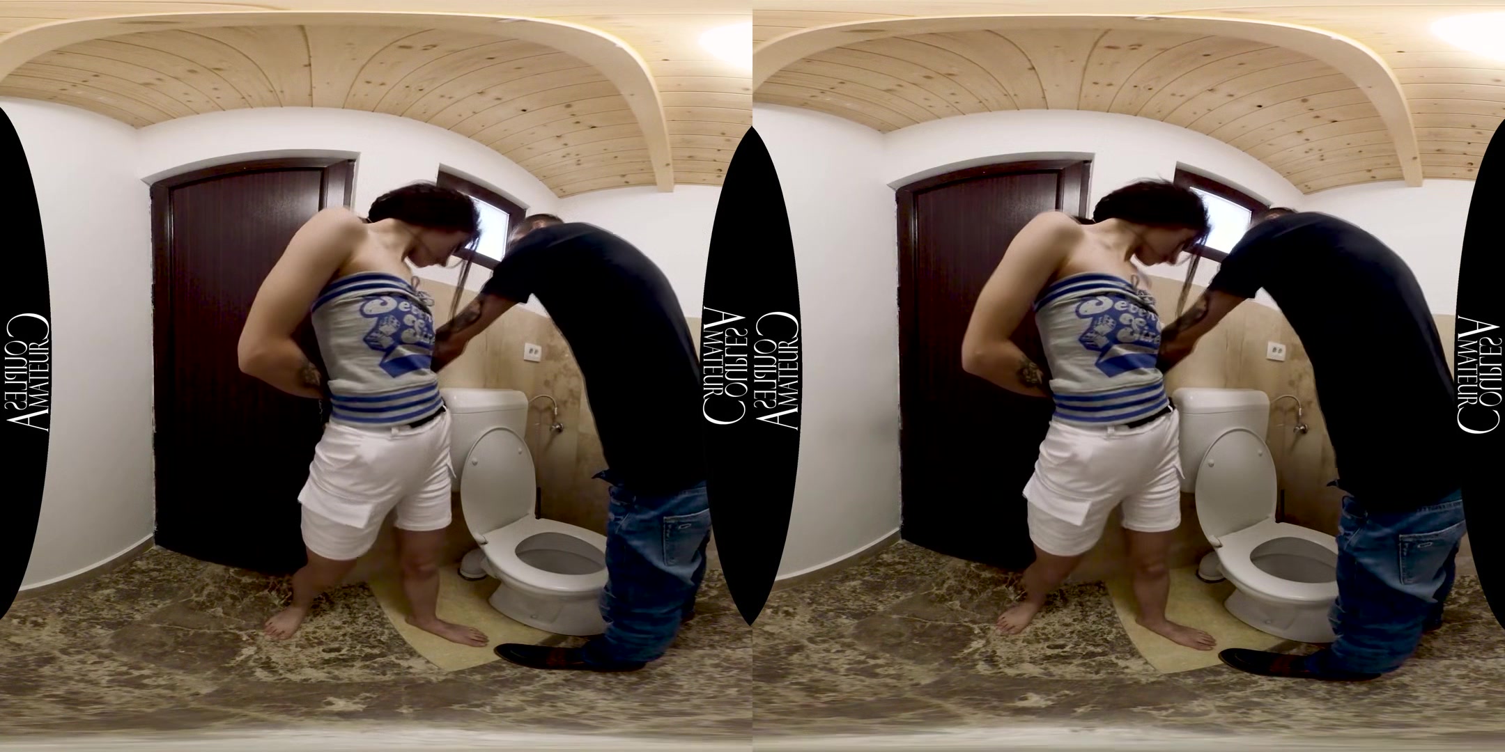 Brunette Teen Quick Fuck In Public Toilet; Amateur Brunette Fucked