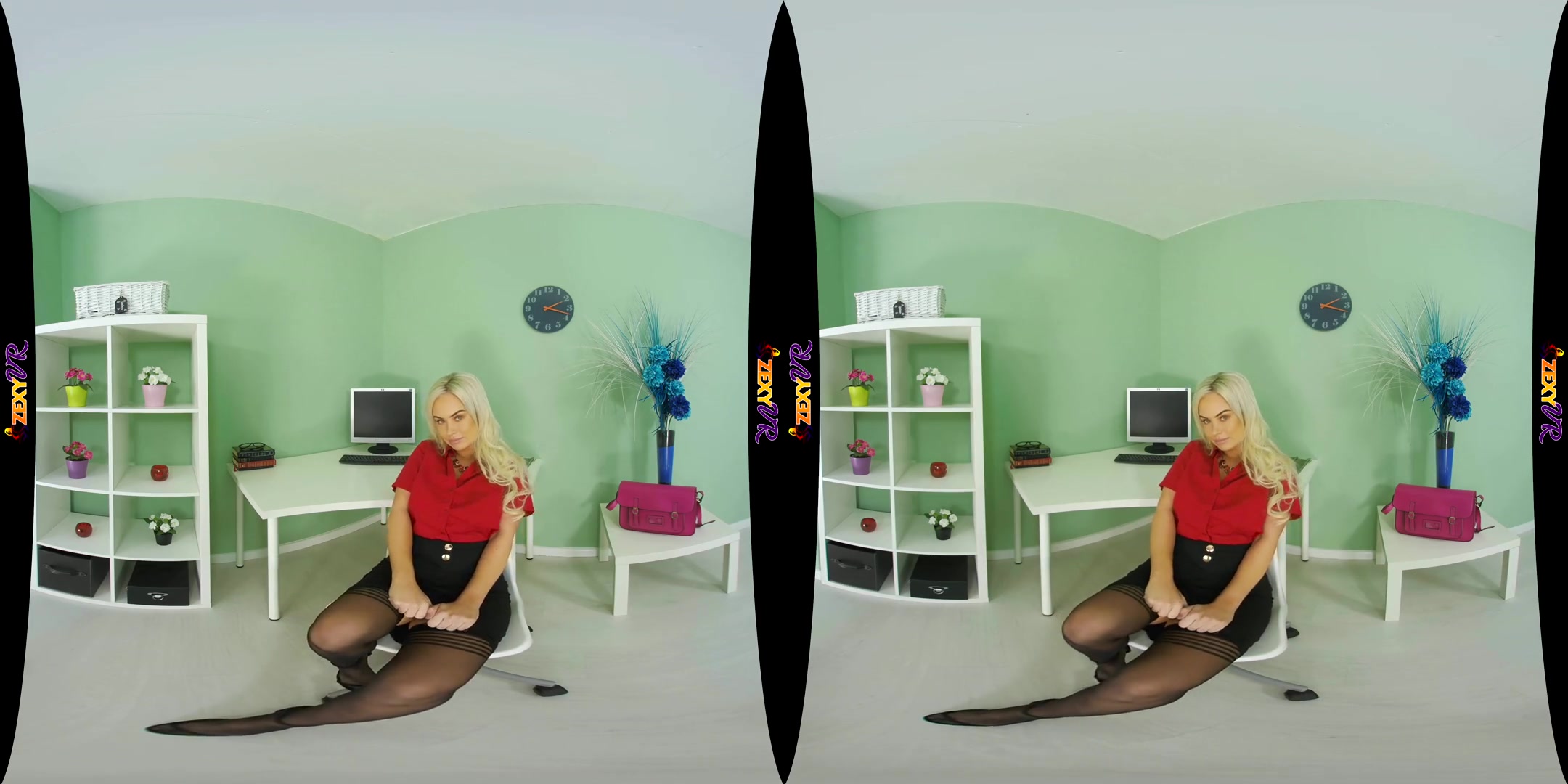 Workin' Hard - Busty Big Ass Office Stockings Striptease