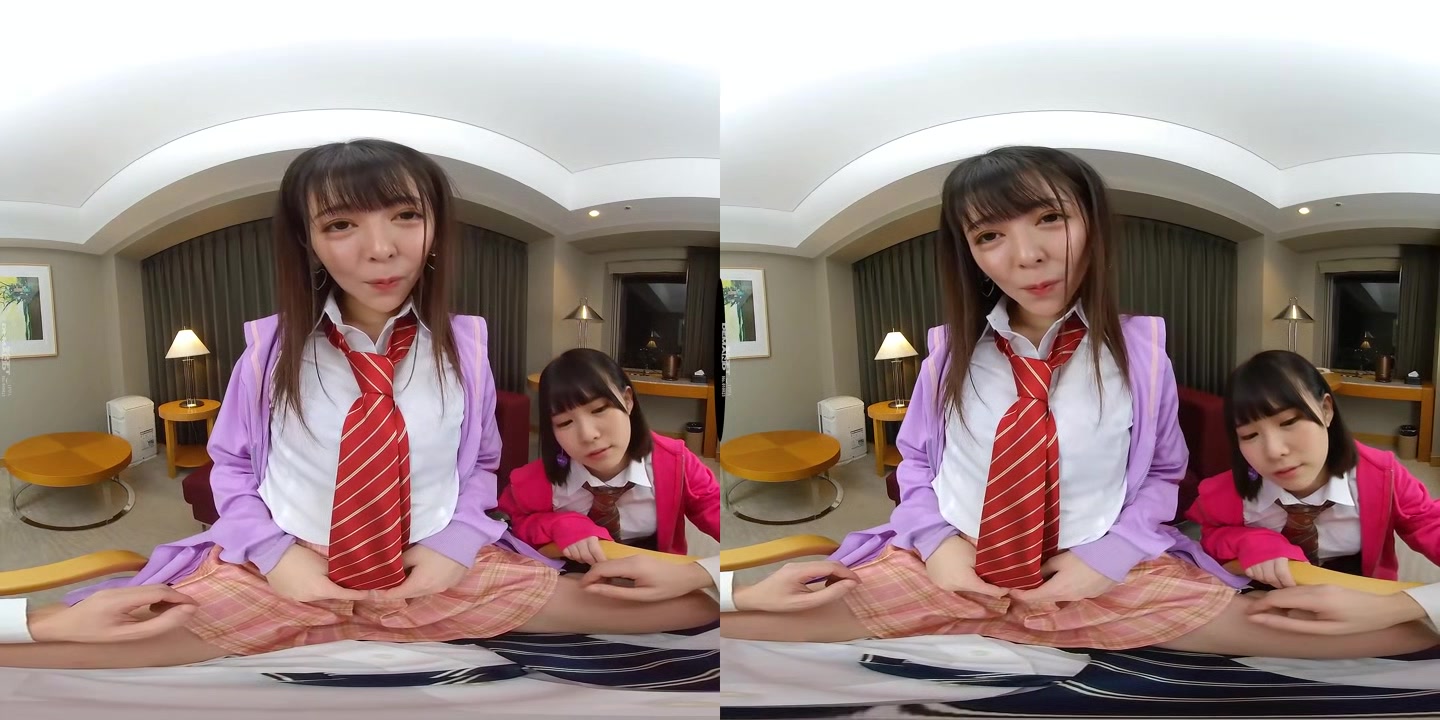 Hinako Mori and Nanami Yokomiya in Bitch Schoolgirls Squirt for the Camera in a Reverse Threesome - SodCreate