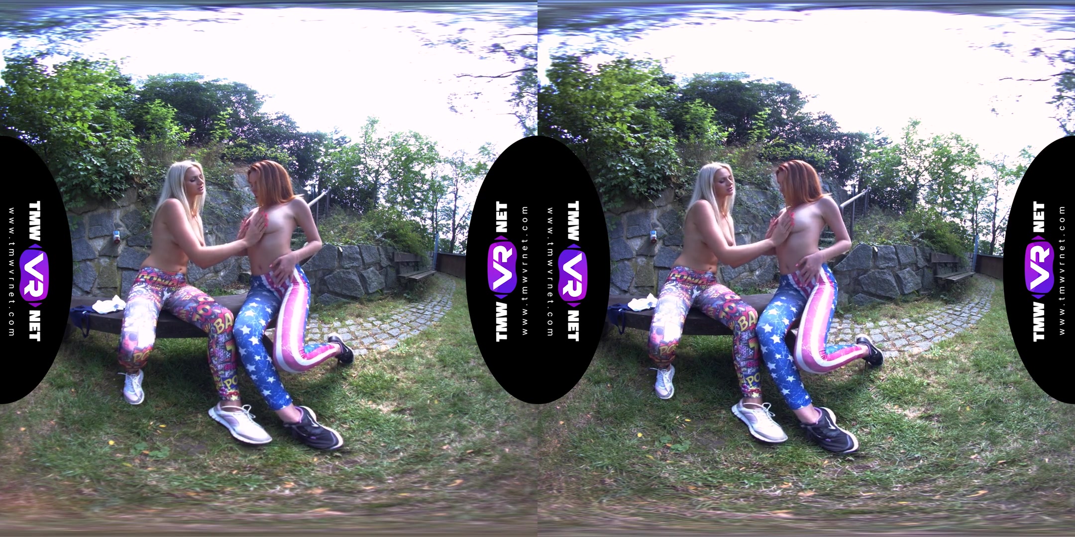 Candy Red & Katy Sky in Yoga Lesbians Orgasm Outdoors - TmwVRNet