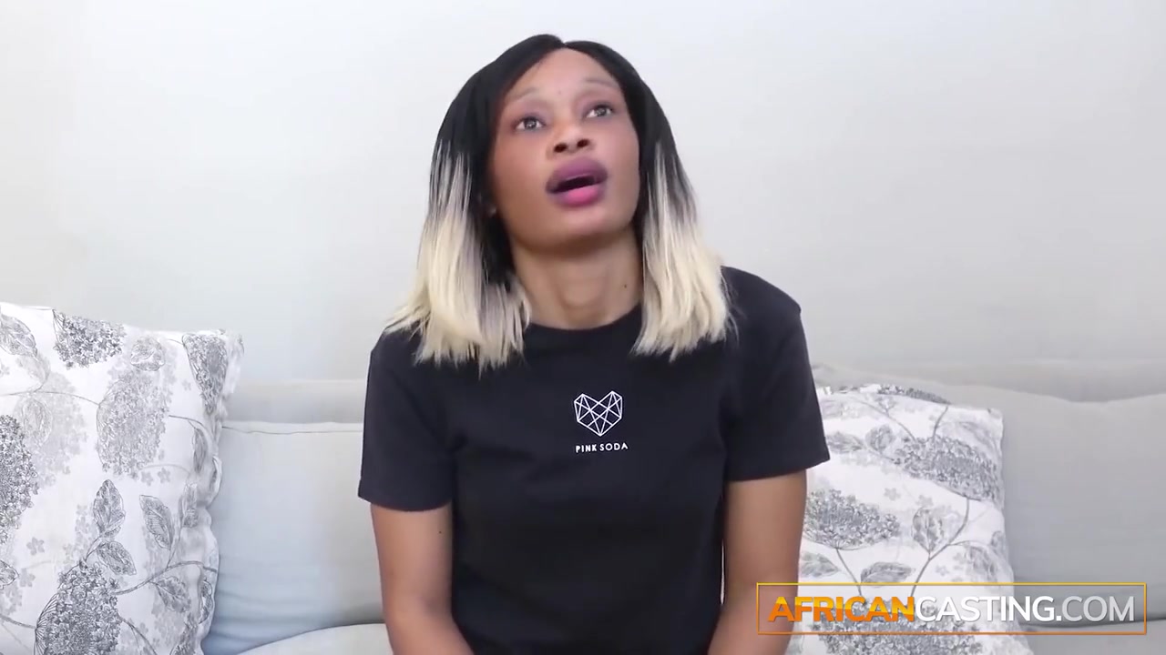 Cute African Babe Takes Huge White Cock In Pussy And Ass For A Job