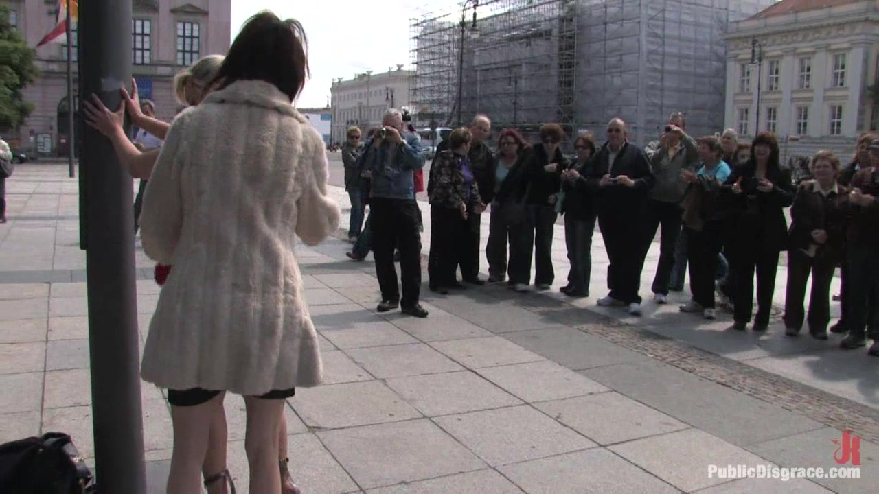 Kitty laughed at and fucked in public