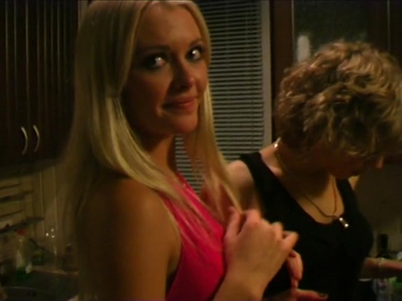Dilettante sex party with tongue and toy in golden-haired.s love tunnel