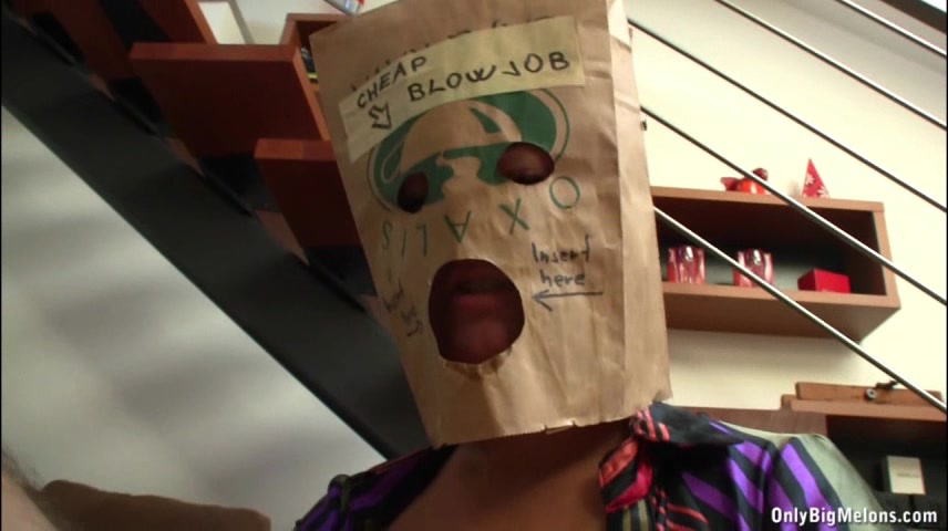 Big Tits Bag Head Sima Blows Cock