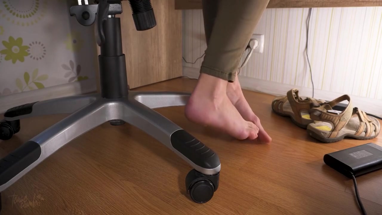 Worship My Sexy Feet In Worn Sandals Under Table