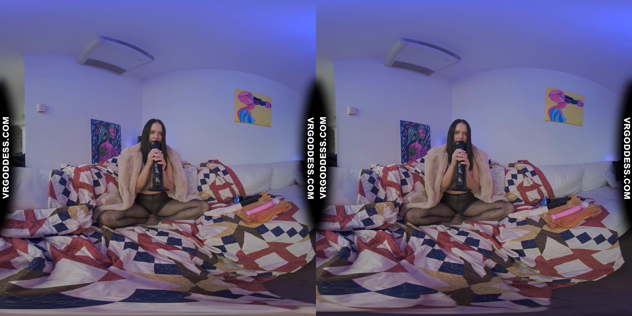 Red Lipstick Black Stockings Rosalina Doing Some Kinky And Big Dildos On White Casting Couch
