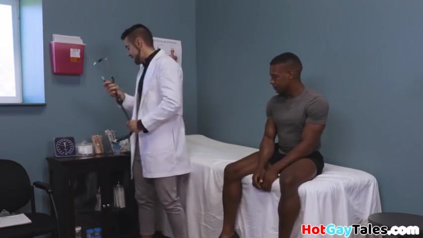 Ripped Ebony Bareback Rammed By Doctor Till Spraying Cum