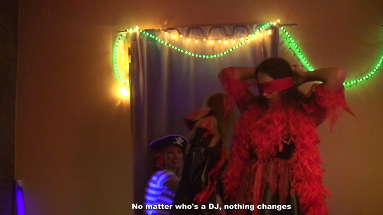 Sexy students 18+ celebrate Halloween scene 2