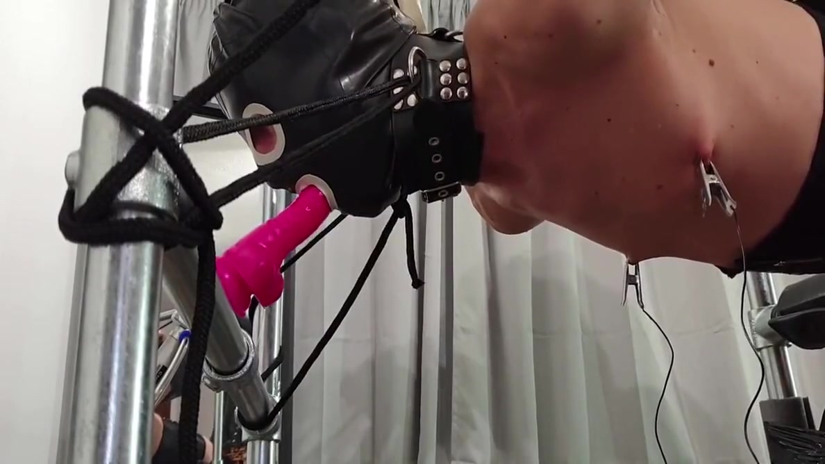 Machine Spit Roast Chastity Fuck In Bondage