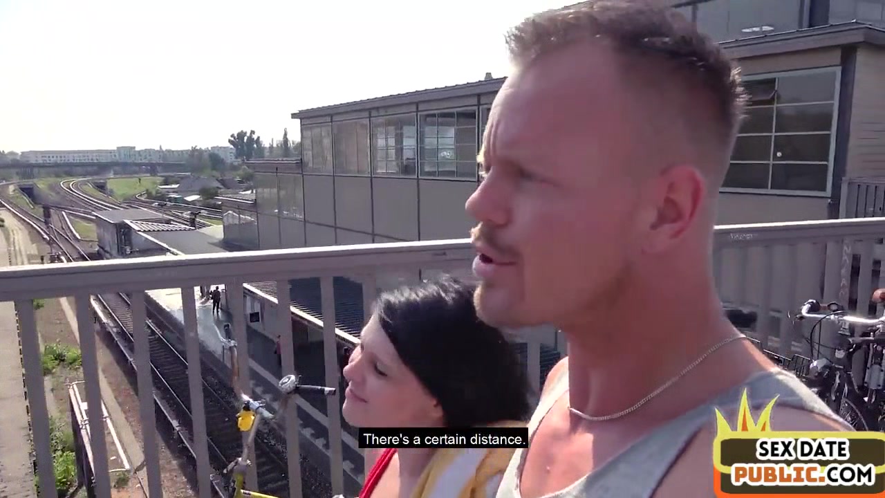 Real public fucked German lady rides sex date cock outdoor